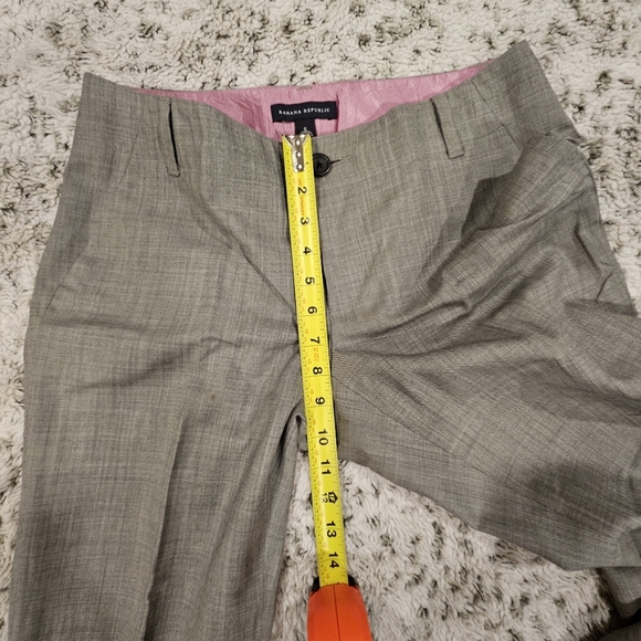 Banana Republic SZ 6 100% Wool Tan Flat Front Cuffed Lined Trouser - Picture 8 of 13